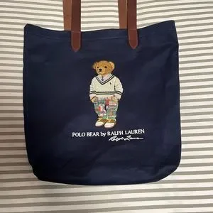 バッグ vintage tote bag bear navy Polo Ralph Lauren Men's Bear Tote Bag in Newport Navy Polo